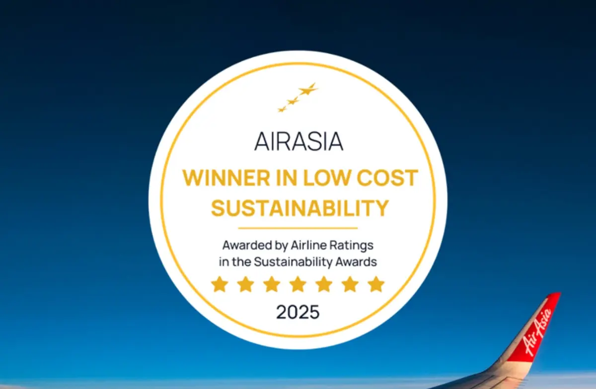 แอร์เอเชียคว้ารางวัลความยั่งยืน จาก AirlineRatings.com ตอกย้ำบทบาทผู้นำสายการบินราคาประหยัดที่ใส่ใจสิ่งแวดล้อม